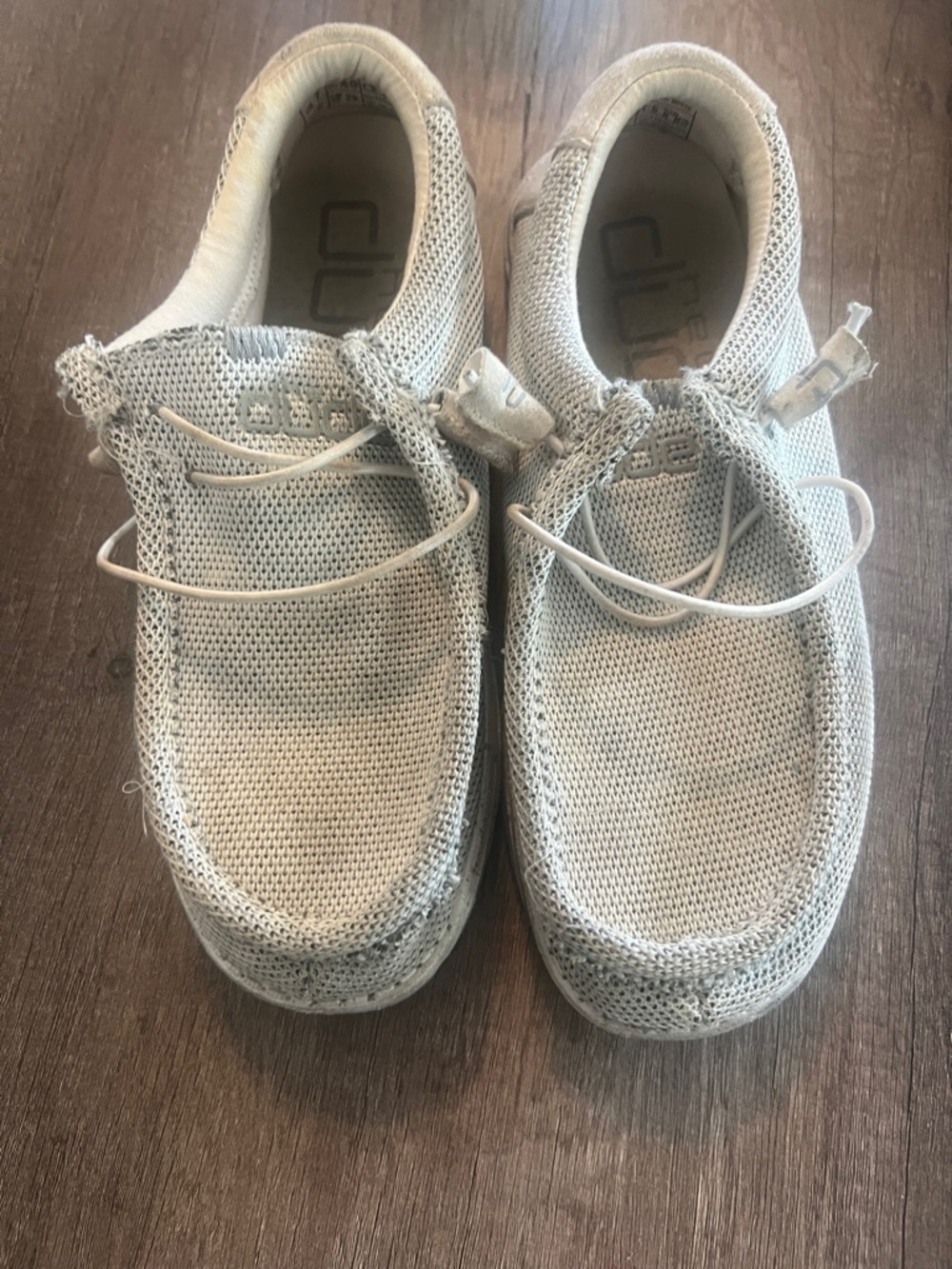 Hey Dude Lightweight Knit Slip-On Loafers in Light Gray